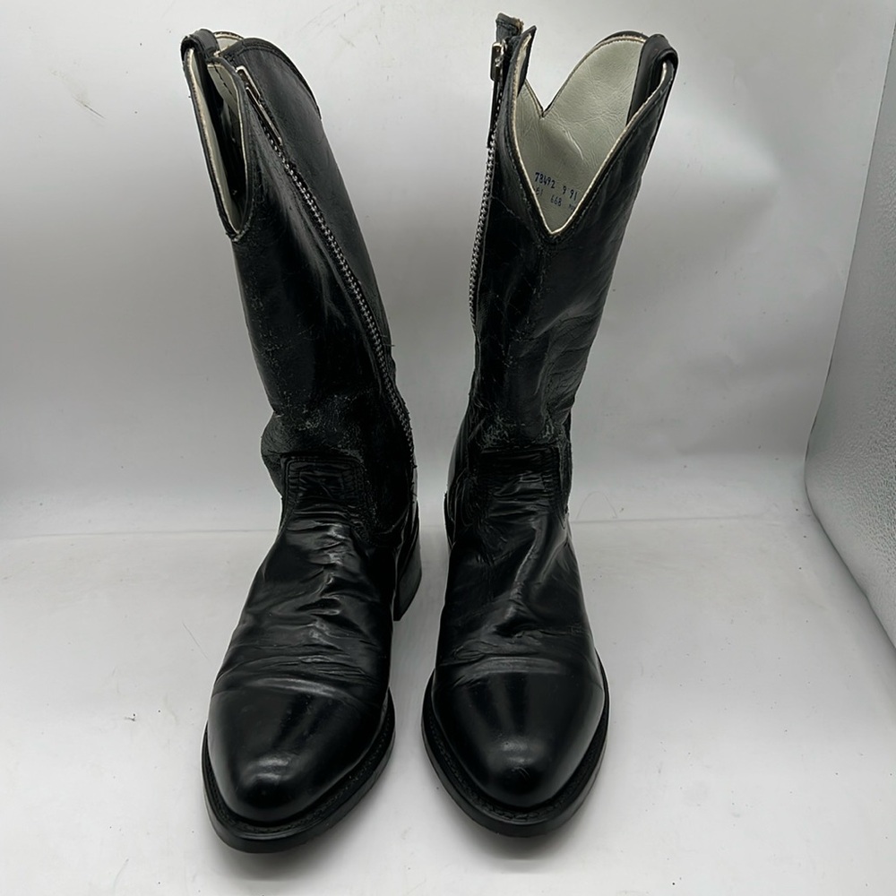 vintage men’s Vulcan leather cowboy boots oil resistant  size 9 D made in USA